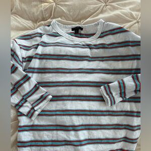 j crew 3/4 sleeve striped tee EUC sz S
